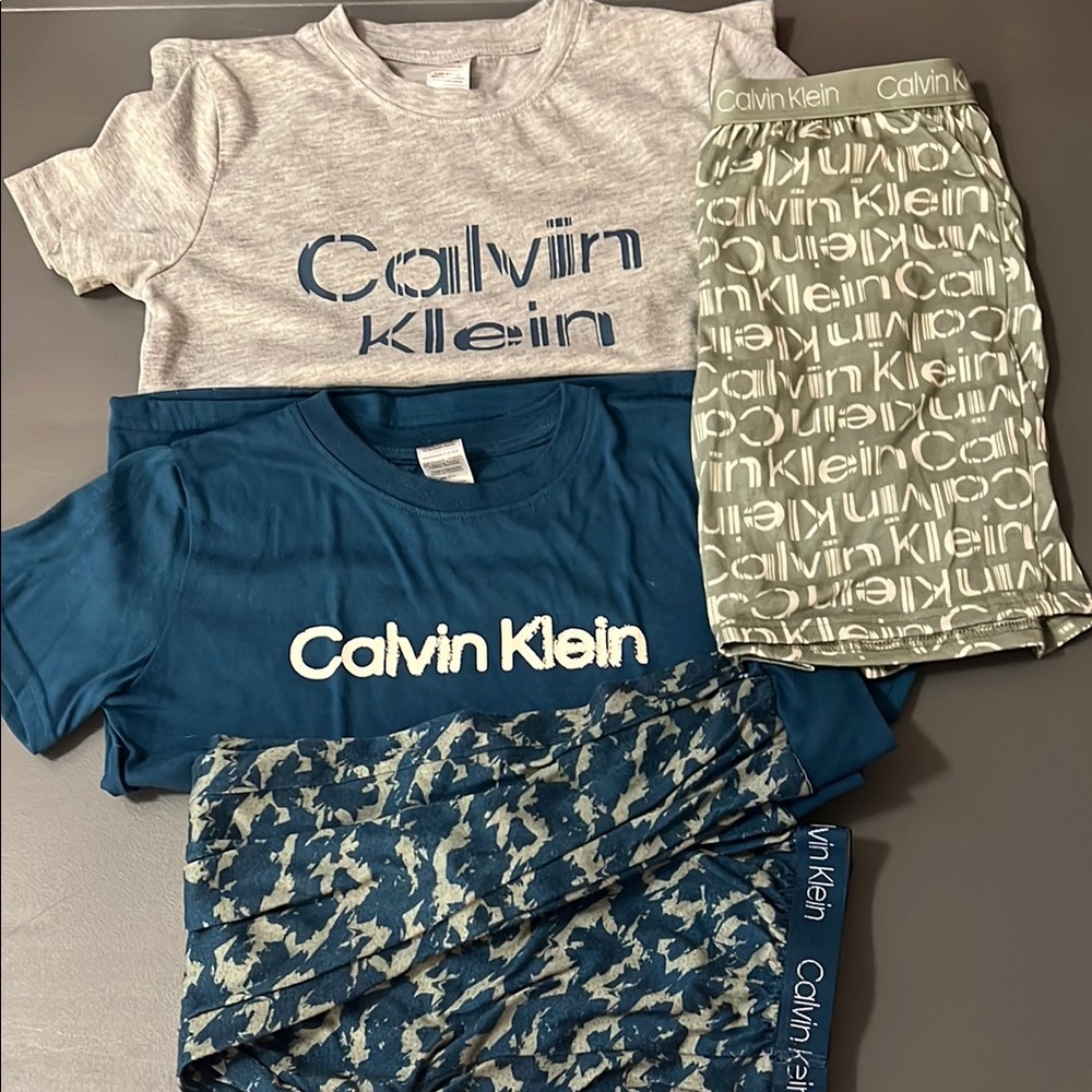 Kid’s Pajamas. Calvin Klein, 4 Piece Set. Size 7-8